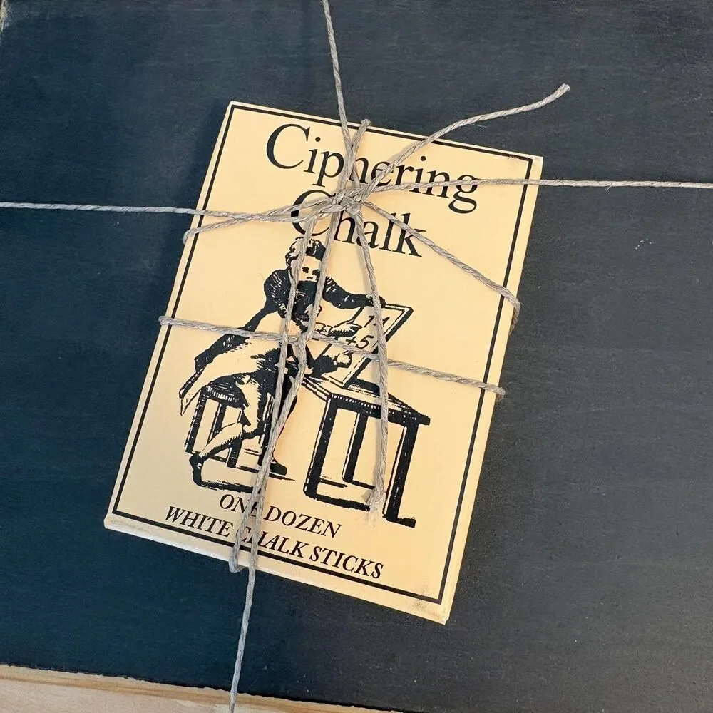 Vintage Framed Chalkboards Set of 2 w/ Original Ciphering Chalk Made in Portugal